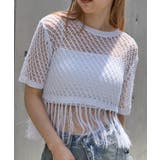 SLV | 【RAY CASSIN】メッシュフリンジニット | PAL GROUP OUTLET