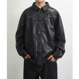 BLK | 【WHO'S WHO gallery】スタッズフェイクレザーブルゾン | PAL GROUP OUTLET