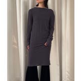 CHARCOAL | 【Pasterip】One shoulder rib tunic | PAL GROUP OUTLET