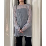 SAX BLUE | 【Pasterip】Embossing organdy sheer tunic | PAL GROUP OUTLET