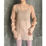 PEACH | 【Pasterip】Embossing organdy sheer tunic | PAL GROUP OUTLET
