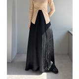 BLACK | 【Pasterip】Acetate flared big skirt | PAL GROUP OUTLET