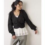 BLK | 【WHO'S WHO gallery】2WAYVネックL/Sブラウス | PAL GROUP OUTLET