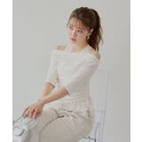 WHT | 【Chico】ドレープニット+レースペプラムキャミSET | PAL GROUP OUTLET