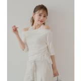 【Chico】ドレープニット+レースペプラムキャミSET | PAL GROUP OUTLET | 詳細画像15