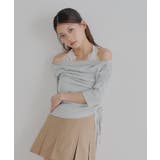 【Chico】ドレープニット+レースペプラムキャミSET | PAL GROUP OUTLET | 詳細画像16