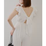 WHT | 【Chico】バックリボンフリルサロペット | PAL GROUP OUTLET