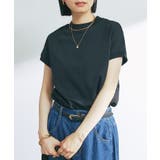 black | 【un dix cors】モックネックプレーンT | PAL GROUP OUTLET