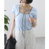 BLU | 【mystic】配色チョーカーカットソー | PAL GROUP OUTLET