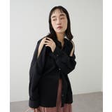 BLK | 【Omekashi】ヨウリュウショルダースリットシャツ | PAL GROUP OUTLET