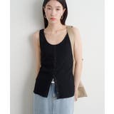 BLK | 【Omekashi】2WAYリブボタンタンク | PAL GROUP OUTLET
