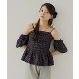 F/BK | 【Chico】袖取り外しフラワーペプラムBL | PAL GROUP OUTLET