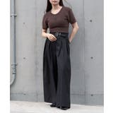 【RAY CASSIN】ステッチ入りベルト付きワイドタックスラックスPT | PAL GROUP OUTLET | 詳細画像14