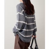 GRY | 【mystic】シアーボーダーニット | PAL GROUP OUTLET