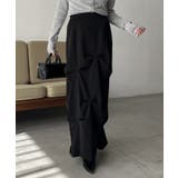 BLACK | 【CAPRICIEUX LE'MAGE】タックドレープSK | PAL GROUP OUTLET