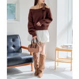 【Chico】ベロアリボンワンショルルーズニット | PAL GROUP OUTLET | 詳細画像46 