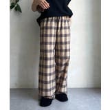 BE | 【DouDou】シアーチェックワイドパンツ | PAL GROUP OUTLET