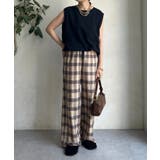 【DouDou】シアーチェックワイドパンツ | PAL GROUP OUTLET | 詳細画像3 