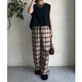 【DouDou】シアーチェックワイドパンツ | PAL GROUP OUTLET | 詳細画像4 