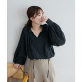 【Discoat】メモリーサテンギャザースキッパーブラウス | PAL GROUP OUTLET | 詳細画像15 