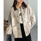ライトベージュ | 【Discoat】Fレザーコントラストカラーカバーオール | PAL GROUP OUTLET