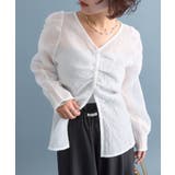 【mystic】Vシャーリングブラウス | PAL GROUP OUTLET | 詳細画像2