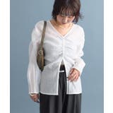 【mystic】Vシャーリングブラウス | PAL GROUP OUTLET | 詳細画像3