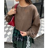 BROWN | 【Ciaopanic】ネック刺?ピグメントショートスウェット | PAL GROUP OUTLET