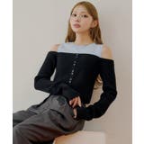 BK/BLE | 【Chico】ニットオフショルドッキングKT | PAL GROUP OUTLET