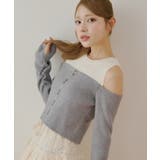 GRY/IVO | 【Chico】ニットオフショルドッキングKT | PAL GROUP OUTLET