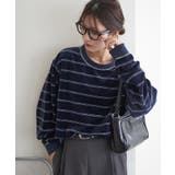 【Discoat】ベロアボーダークルーネック | PAL GROUP OUTLET | 詳細画像1 