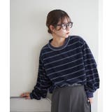 【Discoat】ベロアボーダークルーネック | PAL GROUP OUTLET | 詳細画像3 
