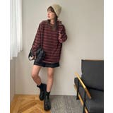 【Discoat】ベロアボーダークルーネック | PAL GROUP OUTLET | 詳細画像12 