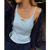 SAX BLUE | 【CIAOPANIC TYPY】H.Sカップ付きベロアリボンキャミ | PAL GROUP OUTLET