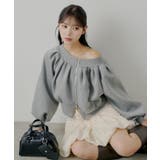 GRY | 【Chico】オフショルジップSWT | PAL GROUP OUTLET