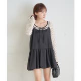 BLK1 | 【mystic】[mline]バルーンチェック キャミワンピ | PAL GROUP OUTLET