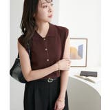 【Discoat】サラモチ衿付き前開きノースリーブ | PAL GROUP OUTLET | 詳細画像20 