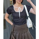 BLK | 【mystic】[mline]ドットリボンＴシャツ | PAL GROUP OUTLET