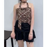 BRN | 【mystic】[mline]チェックバンドゥ チョーカーブラウス | PAL GROUP OUTLET