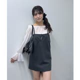 GRY | 【mystic】[mline]ベロアリボンミニワンピ | PAL GROUP OUTLET