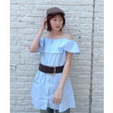 BLU | 【mystic】[mline]オフショルシャツミニワンピ | PAL GROUP OUTLET