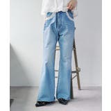 BLU | 【w closet】レース付きフレアデニムパンツ | PAL GROUP OUTLET