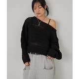 【WHO'S WHO gallery】メッシュボーダーオフショル2wayニット | PAL GROUP OUTLET | 詳細画像12 