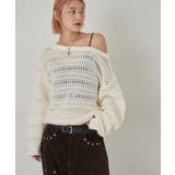 【WHO'S WHO gallery】メッシュボーダーオフショル2wayニット | PAL GROUP OUTLET | 詳細画像2 