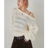 【WHO'S WHO gallery】メッシュボーダーオフショル2wayニット | PAL GROUP OUTLET | 詳細画像3 