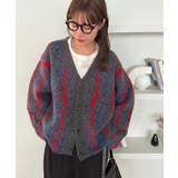 チャコールグレイ | 【Discoat】ジャガードオーバーカーディガン | PAL GROUP OUTLET