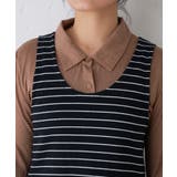 ボーダータンクレイヤード襟付きシアーカットシャツ | PAL GROUP OUTLET | 詳細画像37
