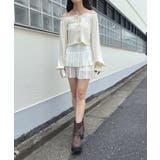 【mystic】[mline]レースアップ ジャガードブラウス | PAL GROUP OUTLET | 詳細画像4 