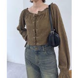 【mystic】[mline]レースアップ ジャガードブラウス | PAL GROUP OUTLET | 詳細画像8 