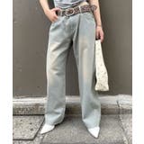 SAX | 【WHO'S WHO gallery】PFベルト付きワイドデニム | PAL GROUP OUTLET